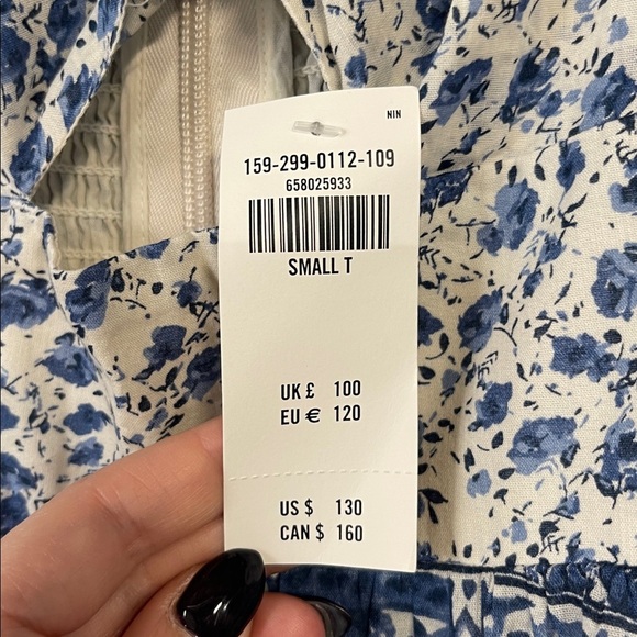 ABERCROMBIE AND FITCH WOMENS BLUE FLORAL TIERED MAXI DRESS NEW SMALL TALL - Picture 5 of 10